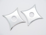Lot of 2 Vintage 1980s Valor Ninja Seki Japan Tak Fukuta Stainless Steel 4 Point Throwing Star
