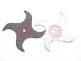 Lot of 2 Vintage 1980 Valor Shuriken Ninja Seki Japan Tak Fukuta Stainless Steel 4 Point Throwing Star