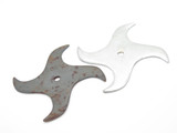 Lot of 2 Vintage 1980 Valor Shuriken Ninja Seki Japan Tak Fukuta Stainless Steel 4 Point Throwing Star