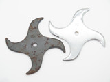 Lot of 2 Vintage 1980 Valor Shuriken Ninja Seki Japan Tak Fukuta Stainless Steel 4 Point Throwing Star