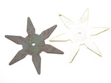 Lot of 2 Vintage 1980 Valor Shuriken Ninja Seki Japan Tak Fukuta Stainless Steel 6 Point Throwing Star