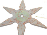 Lot of 2 Vintage 1980 Valor Shuriken Ninja Seki Japan Tak Fukuta Stainless Steel 6 Point Throwing Star
