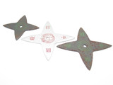 Lot of 3 Vintage 1980 Valor Shuriken Ninja Seki Japan Tak Fukuta Stainless Steel 4 Point Throwing Star