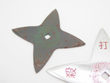 Lot of 3 Vintage 1980 Valor Shuriken Ninja Seki Japan Tak Fukuta Stainless Steel 4 Point Throwing Star