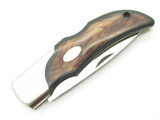 Vintage 1996 Hiro Seki Japan 5" AUS6 Wood Folding Hunter Lockback Pocket Knife