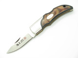 Vintage 1996 Hiro Seki Japan 4" AUS6 Wood Gent Folding Hunter Lockback Knife