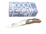 Vintage 1996 Hiro Seki Japan 4" AUS6 Wood Gent Folding Hunter Lockback Knife