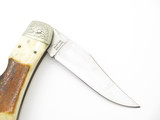 Vtg Parker Fukuta Seki Japan Stag Texas Longhorn Scrolled Folding Lockback Knife