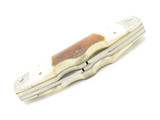 Vtg Parker Fukuta Seki Japan Stag Texas Longhorn Scrolled Folding Lockback Knife