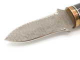 Vintage Virginia Seki Japan Chip Flint Buffalo Horn Fixed Dagger Knife