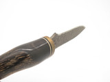 Vintage Virginia Seki Japan Chip Flint Buffalo Horn Fixed Dagger Knife