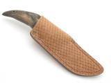 Vintage Virginia Seki Japan Chip Flint Buffalo Horn Fixed Dagger Knife