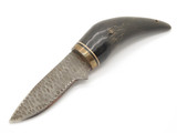 Vtg United Cutlery 739 Flinthorn Seki Japan Chip Flint Buffalo Horn Fixed Knife