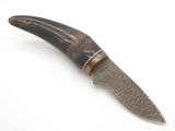 Vtg United Cutlery 739 Flinthorn Seki Japan Chip Flint Buffalo Horn Fixed Knife