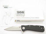 Vtg Sog USA Pat Pend Twitch XL Black Aluminum AUS8 Folding Lock Pocket Knife