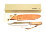 Hattori 160-2 Hunter II Leather Seki Japan AUS-8 Fixed Blade Bowie Hunting Knife