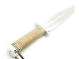 Hattori 160-2 Hunter II Leather Seki Japan AUS-8 Fixed Blade Bowie Hunting Knife