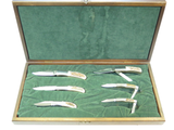 Vtg Kershaw Oregon Japan Premier Edition Officer Ranch Stag Folding Knife Set