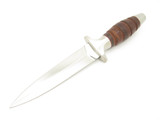 Vtg CI Compass Seki Japan Leather Handle Short Commando Fixed Dagger Boot Knife