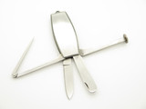 Vtg Explorer Seki Japan 4 Blade SSB Stainless Folding Knife Tobacco Pipe Tool