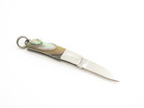 Inagaki Seki Japan Miniature Keychain Abalone Pendant Folding Lockback Knife
