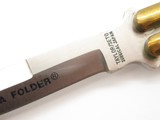 Vintage Taylor Seto G-974 Manila Folder Seki Japan Wood Brass Folding Balisong Butterfly Knife