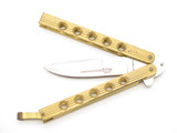 Vintage Seto Borazon Edge Seki Japan 4.25" Brass Folding Balisong Butterfly Folder Knife