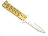 Vintage Seto Borazon Edge Seki Japan 4.25" Brass Folding Balisong Butterfly Folder Knife