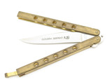 Vintage Valor Miami 589 Golden Serpent Seki Japan 5.18" Brass Folding Balisong Butterfly Folder Knife