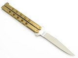 Vintage Valor Miami 589 Golden Serpent Seki Japan 5.18" Brass Folding Balisong Butterfly Folder Knife