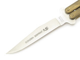 Vintage Valor Miami 589 Golden Serpent Seki Japan 5.18" Brass Folding Balisong Butterfly Folder Knife