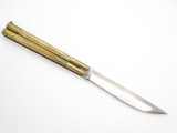 Vintage WWII Era Filipino Balisong 6" Folder Bone Handle Brass Folding Butterfly Knife