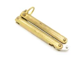 Vintage 1980s Valor Seki Japan Mini 2" Brass Handle Folding Balisong Butterfly Knife