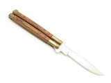 Vintage 1980s Frost Cutlery Seki Japan 4.75" Wood Handle Folding Balisong Butterfly Knife