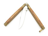 Vintage 1980s Frost Cutlery Seki Japan 4.75" Wood Handle Folding Balisong Butterfly Knife