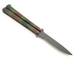 Vintage Rostfrei Seki Japan 4.8" Camo Dragon Handle Folding Balisong Butterfly Knife