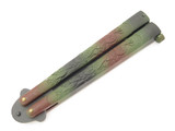 Vintage Rostfrei Seki Japan 4.8" Camo Dragon Handle Folding Balisong Butterfly Knife