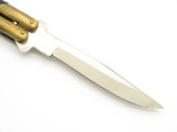 Vintage K.T. Cutler North Man Seki Japan 4.75" Brass Folding Balisong Butterfly Knife