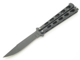 Vintage K.T. Cutler North Man Seki Japan 5" Metal Handle Folding Balisong Butterfly Knife