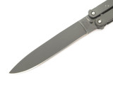 Vintage ScaleMead Seki Japan 4.9" Black Metal Handle Folding Balisong Butterfly Knife
