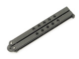 Vintage ScaleMead Seki Japan 4.9" Black Metal Handle Folding Balisong Butterfly Knife