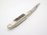 Vtg Parker Eagle Seki Japan Single Bld. Stag Trapper Folding Pocket Knife