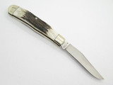 Vtg Parker Eagle Seki Japan Single Bld. Stag Trapper Folding Pocket Knife