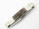 Vtg Parker Eagle Seki Japan Single Bld. Stag Trapper Folding Pocket Knife