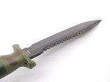 Vtg 1980s Explorer Camo Wilderness Attack Fixed 6" Blade Survival Camp Knife