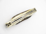 Vtg Parker Seki Japan Scroll Bolster Stag Stockman Folding Pocket Knife