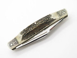 Vtg Parker Seki Japan Scroll Bolster Stag Stockman Folding Pocket Knife