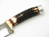 Hiroshi Suzuki Japan Custom Big 14" Tanto Stag Fixed VG-10 Damascus Hunter Knife