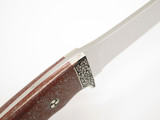 Hiroshi Suzuki Japan Custom Engraved Tanto Mirror Polished ATS-34 Fixed Knife