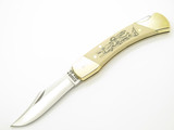 Vintage Schrade USA Uncle Henry Sun Dance Scrimshaw Folding Hunter Knife Beaded